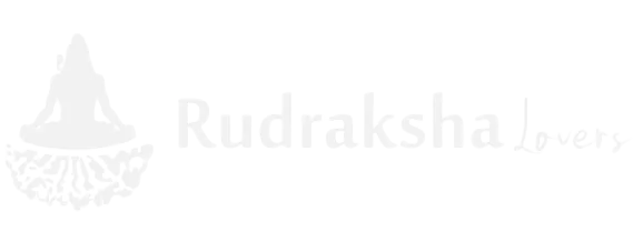 Rudraksha Lovers logo in white on a transparent background