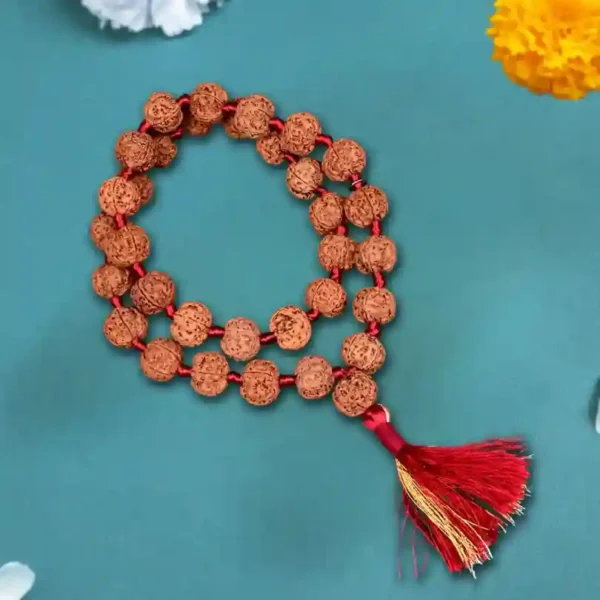 5 mukhi rudraksha mala in thread - image 2