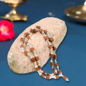 2 Mukhi Rudraksha Mala in Silver