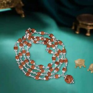 4 Mukhi Rudraksha Mala in Silver