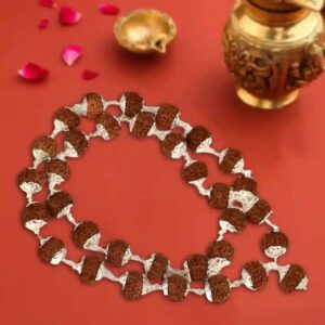 8 Mukhi Rudraksha Mala in Silver