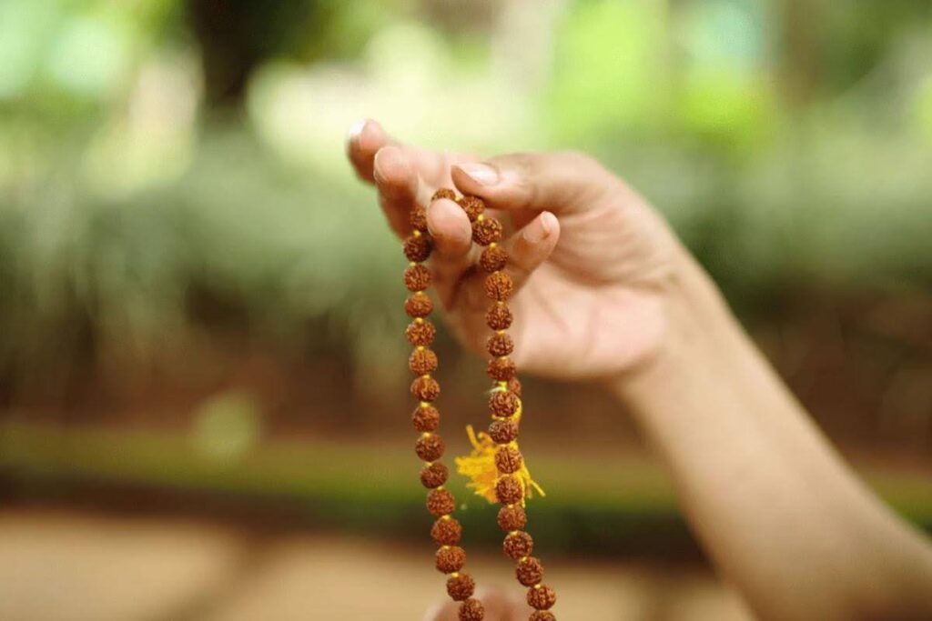 Wearing rudraksha mala with intention